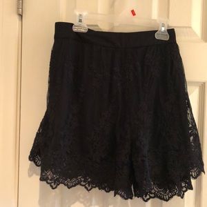 Women’s black lace dress shorts